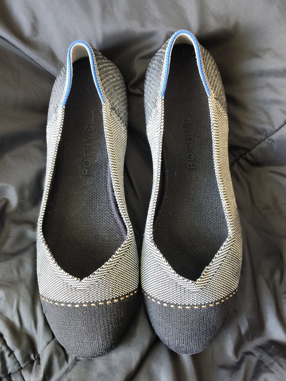 Rothy’s The Flat Gray Mist Cap Toe size 9.5